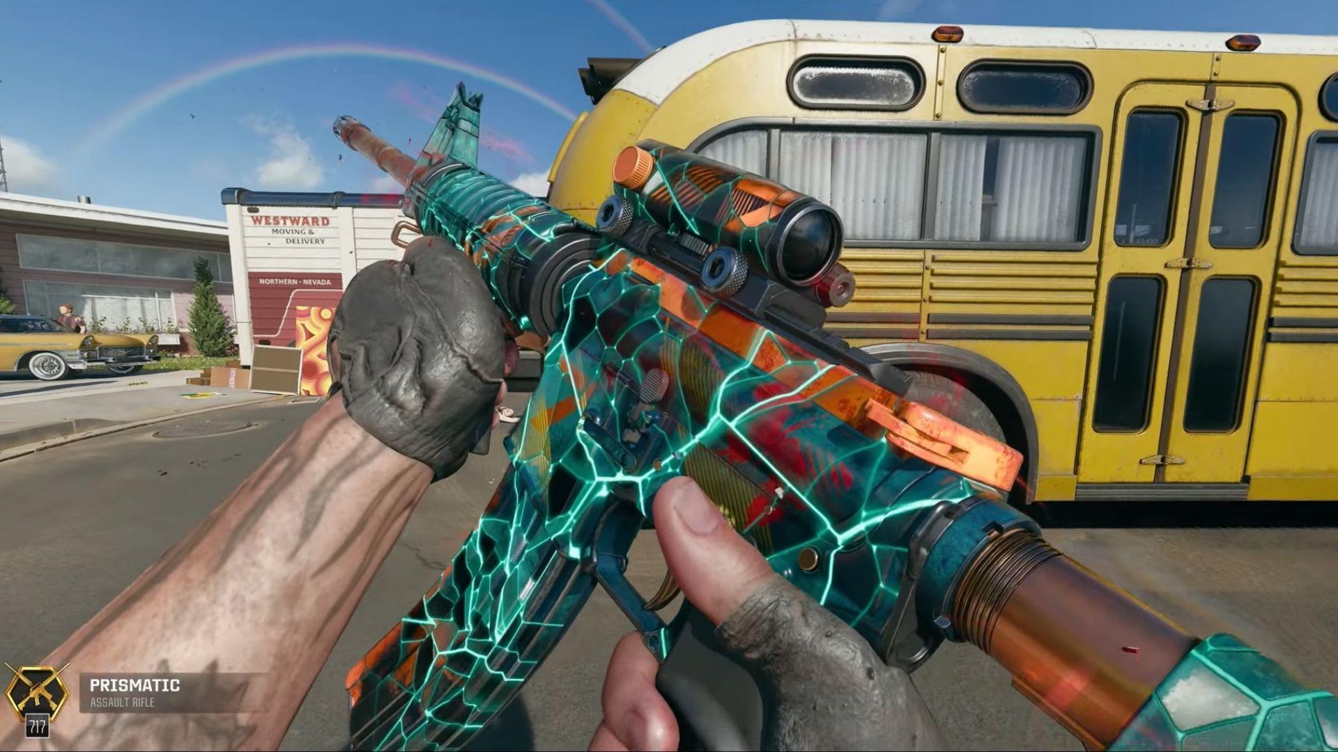 Prismatic blueprint inspect animation in Black Ops 6, Prismatic weapon camo, Prismatic blueprint in Warzone, k Prismatic blueprint in Black Ops 6