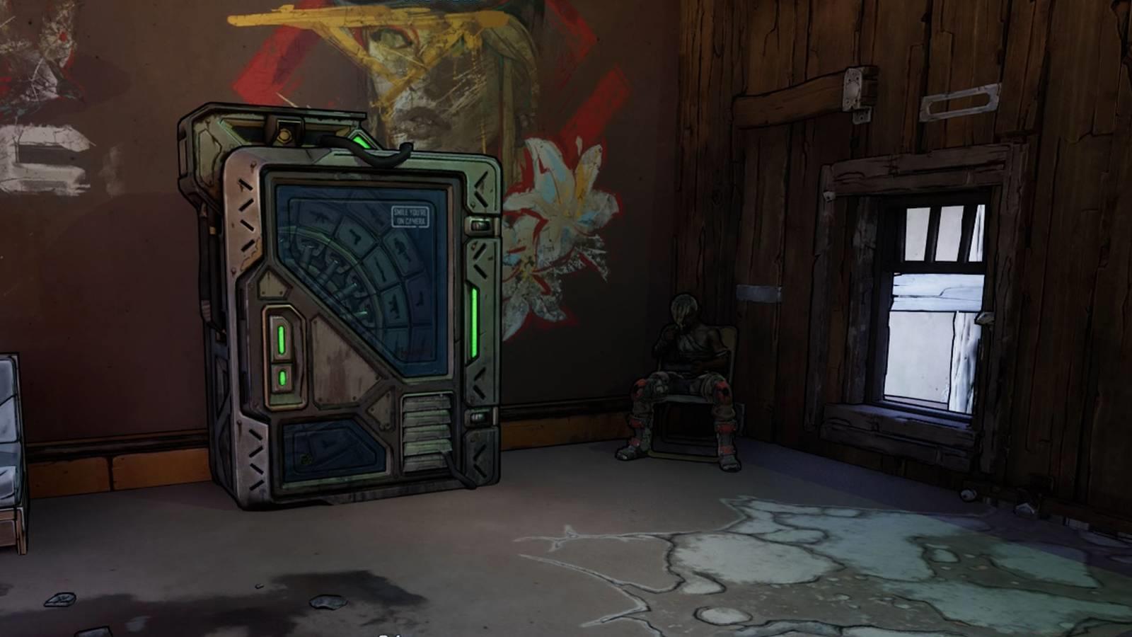 A Borderlands 4 screenshot showing the bank machine