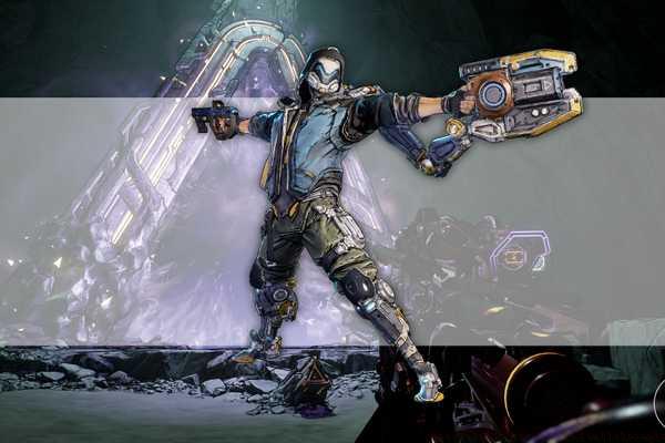 A montage showing Rafa from Borderlands 4 and an image of a Vault door as the background
