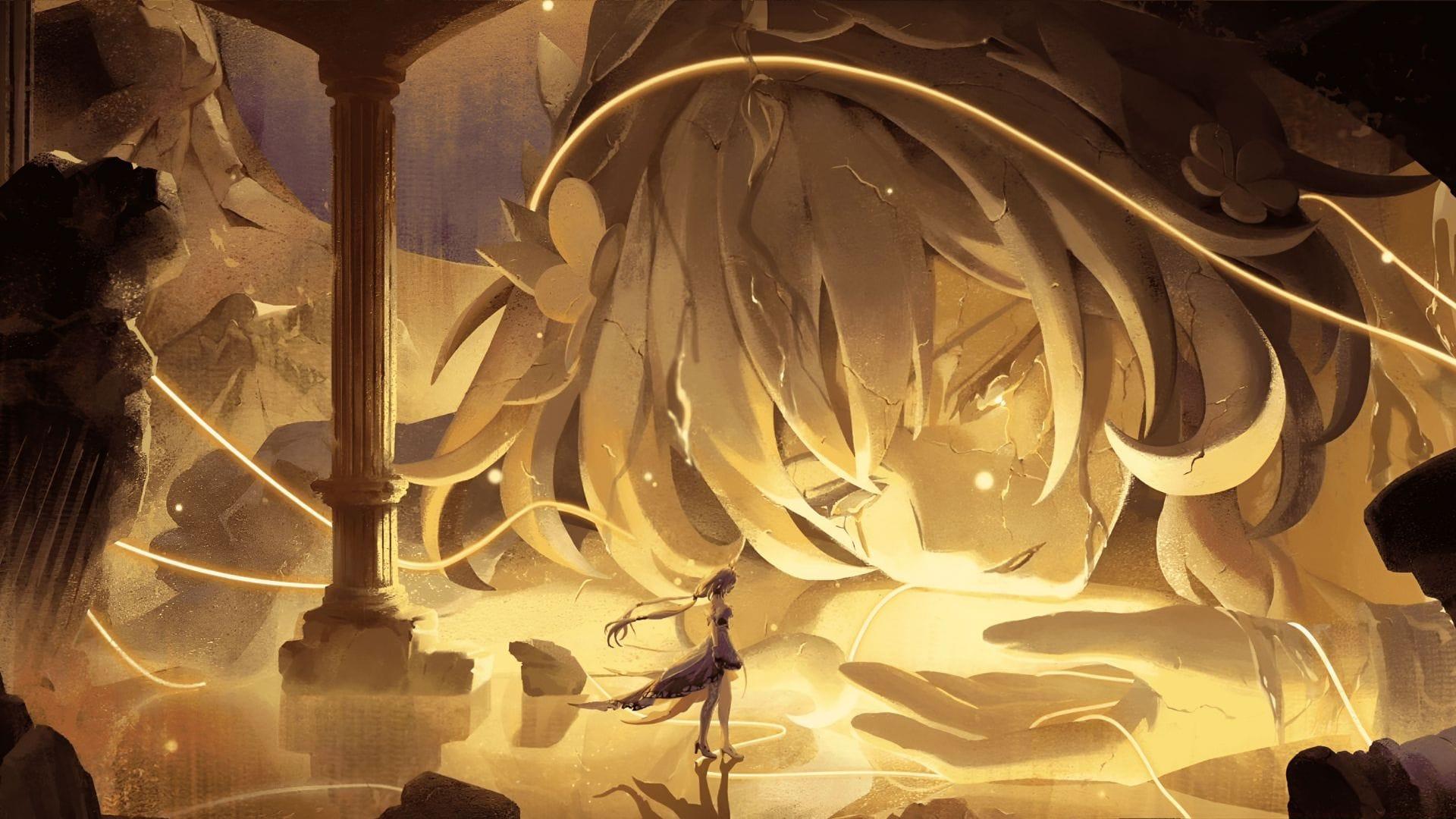 A still of Aglaea&rsquo;s prophesied death from Honkai Star Rail&rsquo;s Golden Epic PV: "Life Awakens from the Night" (Image via HoYoverse)
