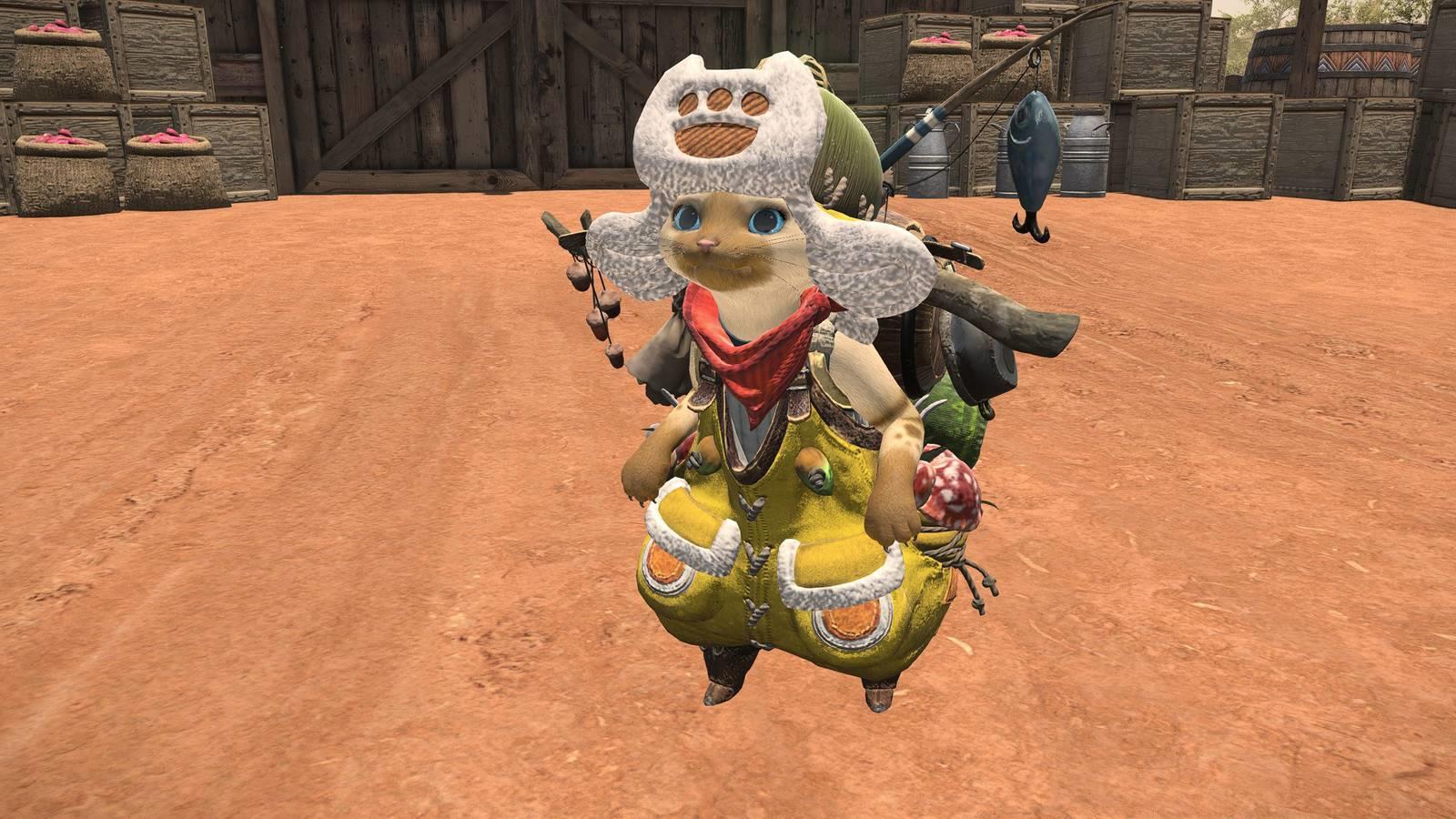 A Felyne from Monster Hunter Wilds, but in Final Fantasy 14