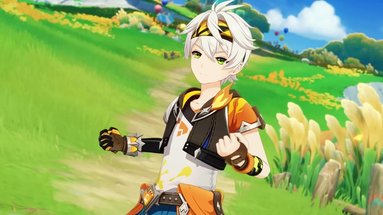 Bennett from Genshin Impact poses in his new outfit, which pulls more inspiration from Natlan, in Genshin Impact