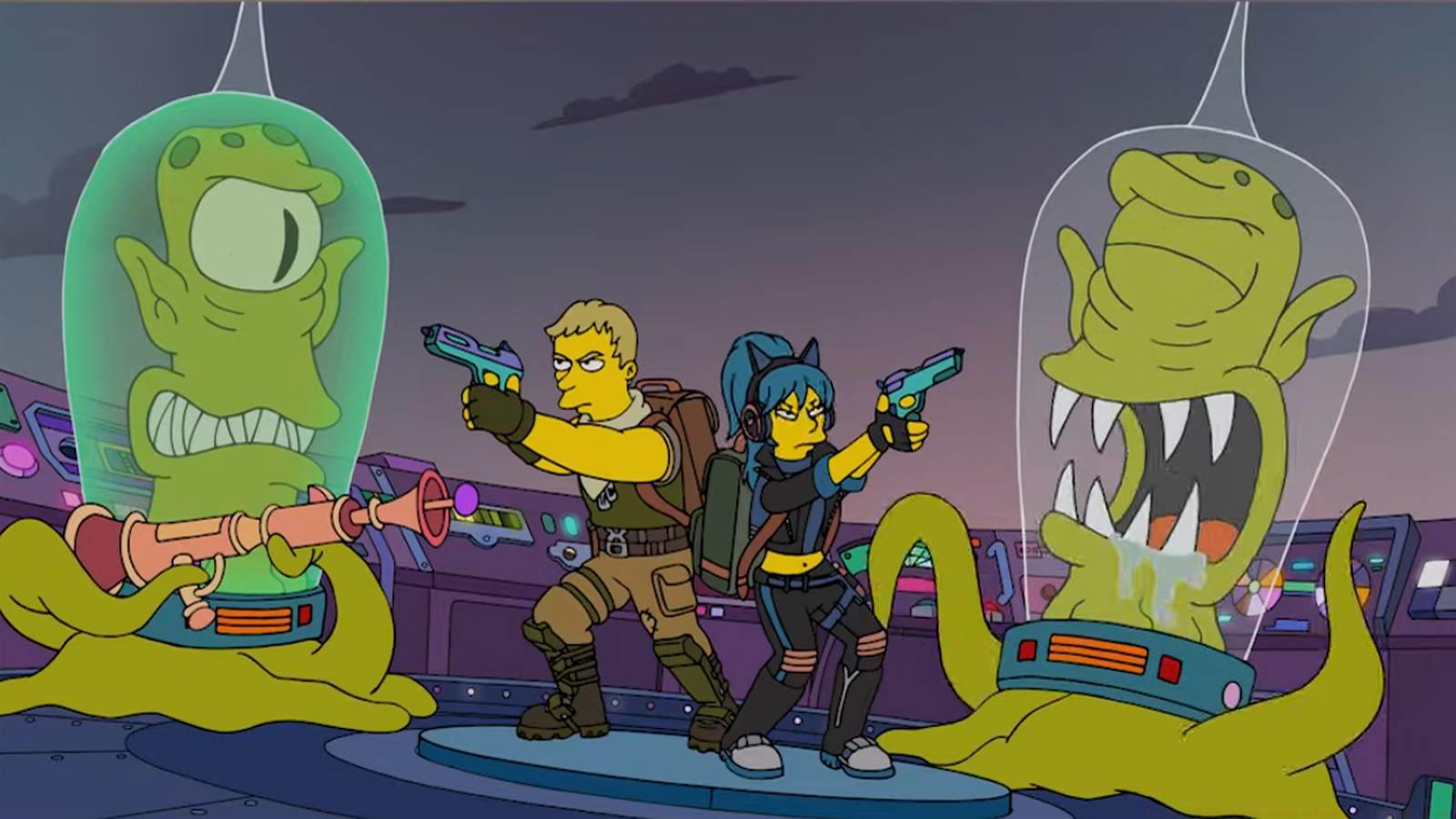 A teaser for the Fortnite Simpsons season.