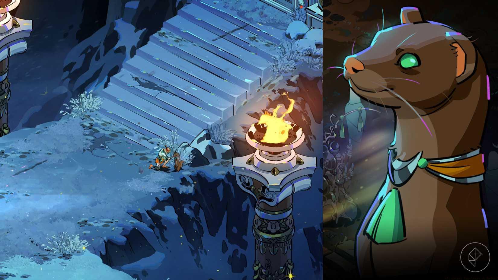 Gale the Polecat and Melinoë bonding in Hades 2.