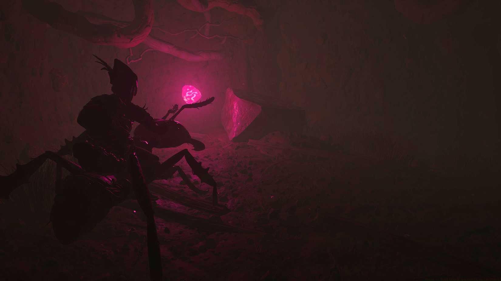 Willow examining quartzite in Grounded 2