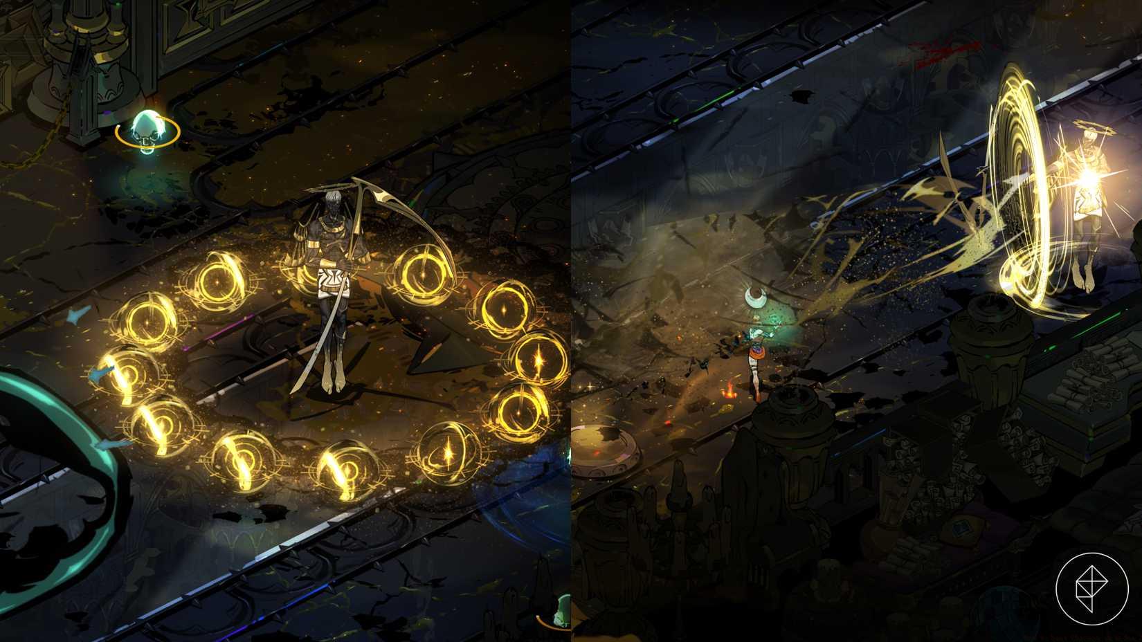 Chronos's attacks in the first phase of the boss battle in Hades 2.