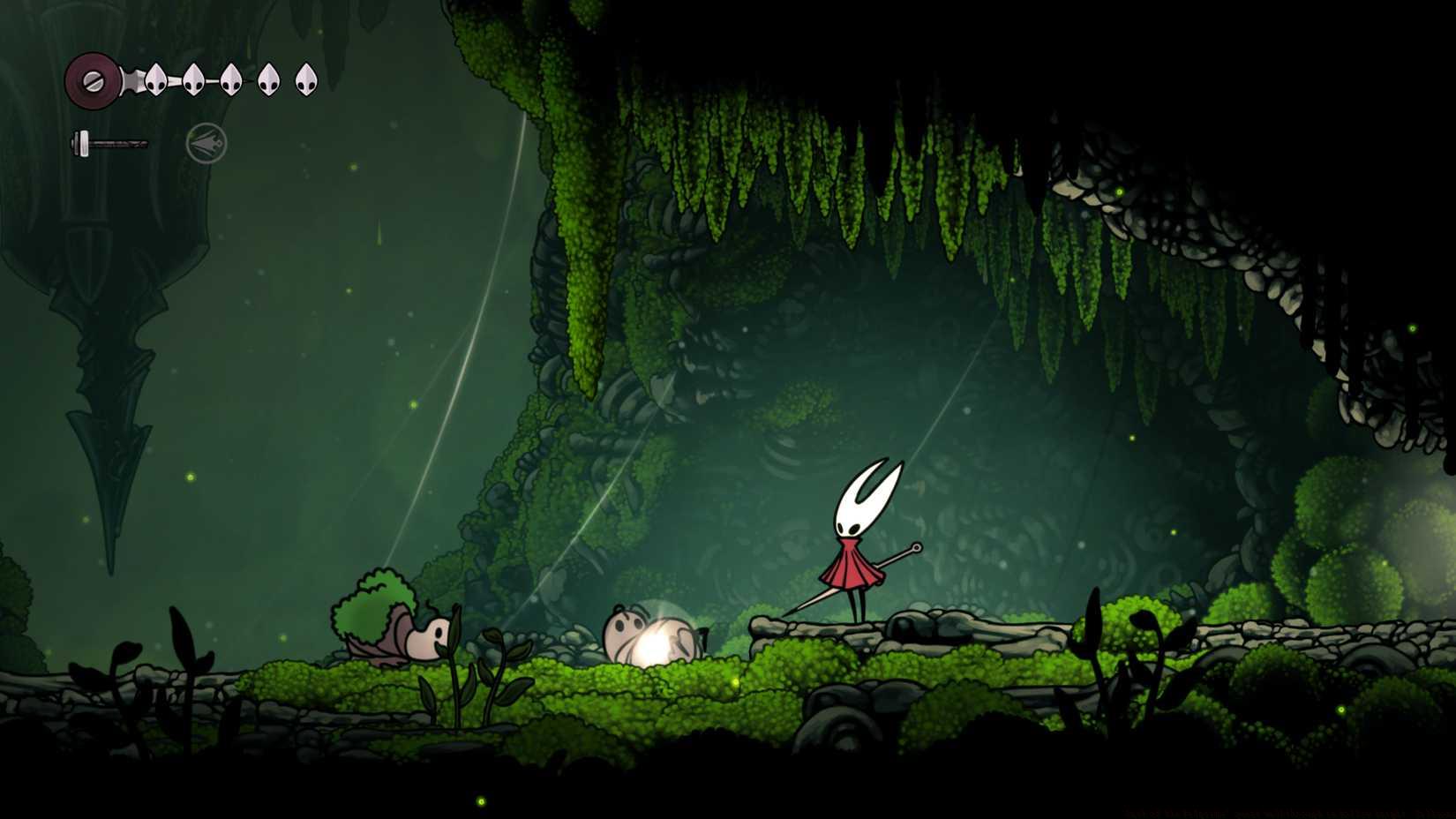 Pilgrims dropping Pilgrim Shawls during the Garb of the Pilgrims quest in Hollow Knight: Silksong.