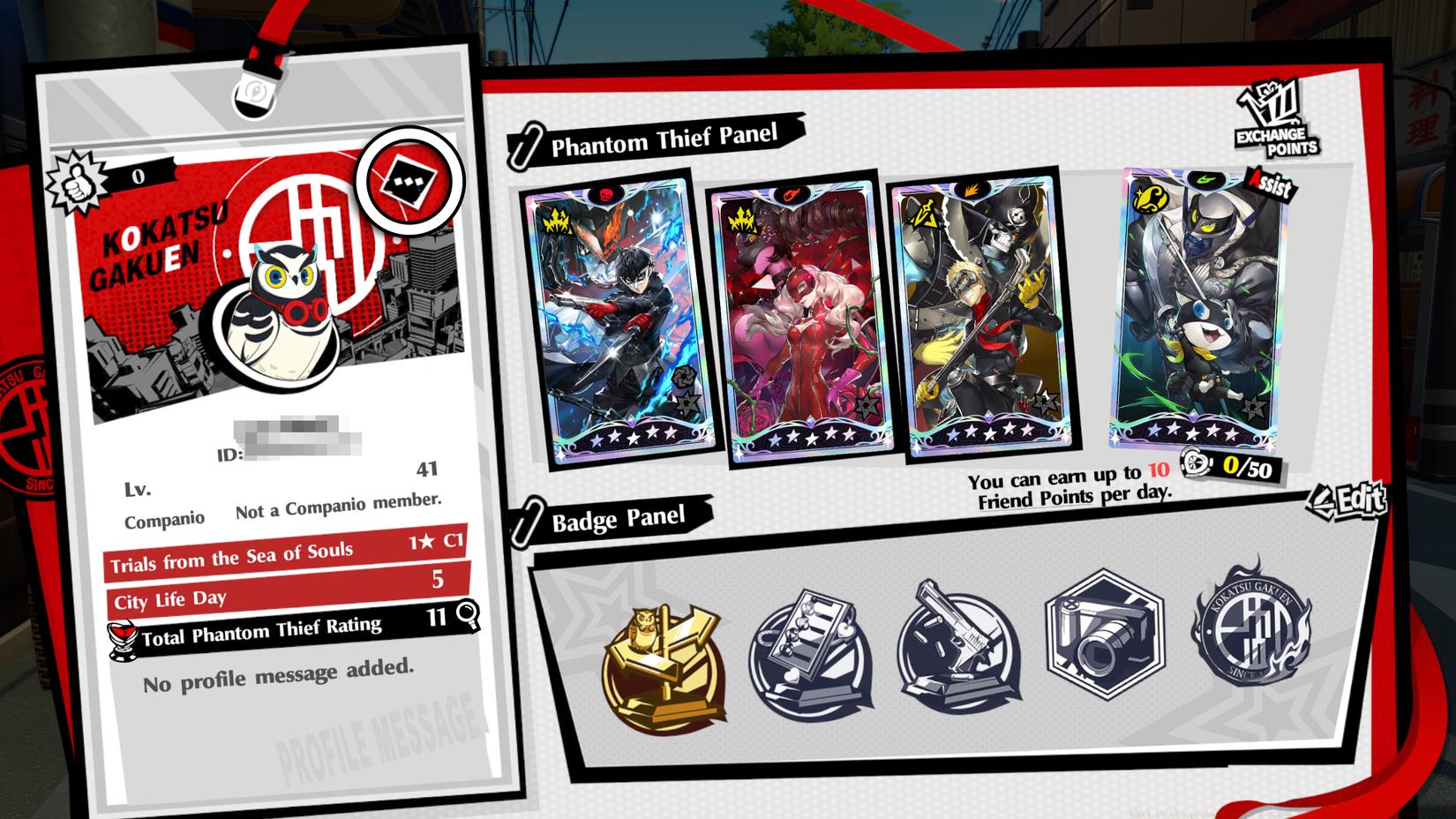 What is the protagonist's canon name in Persona 5 The Phantom X?