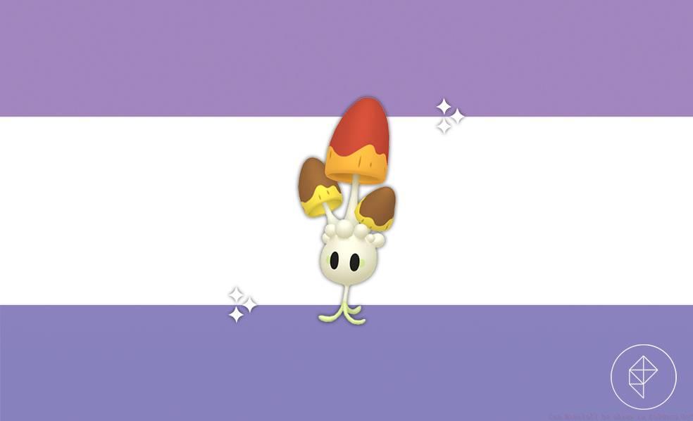 Shiny Morelull on a purple gradient background