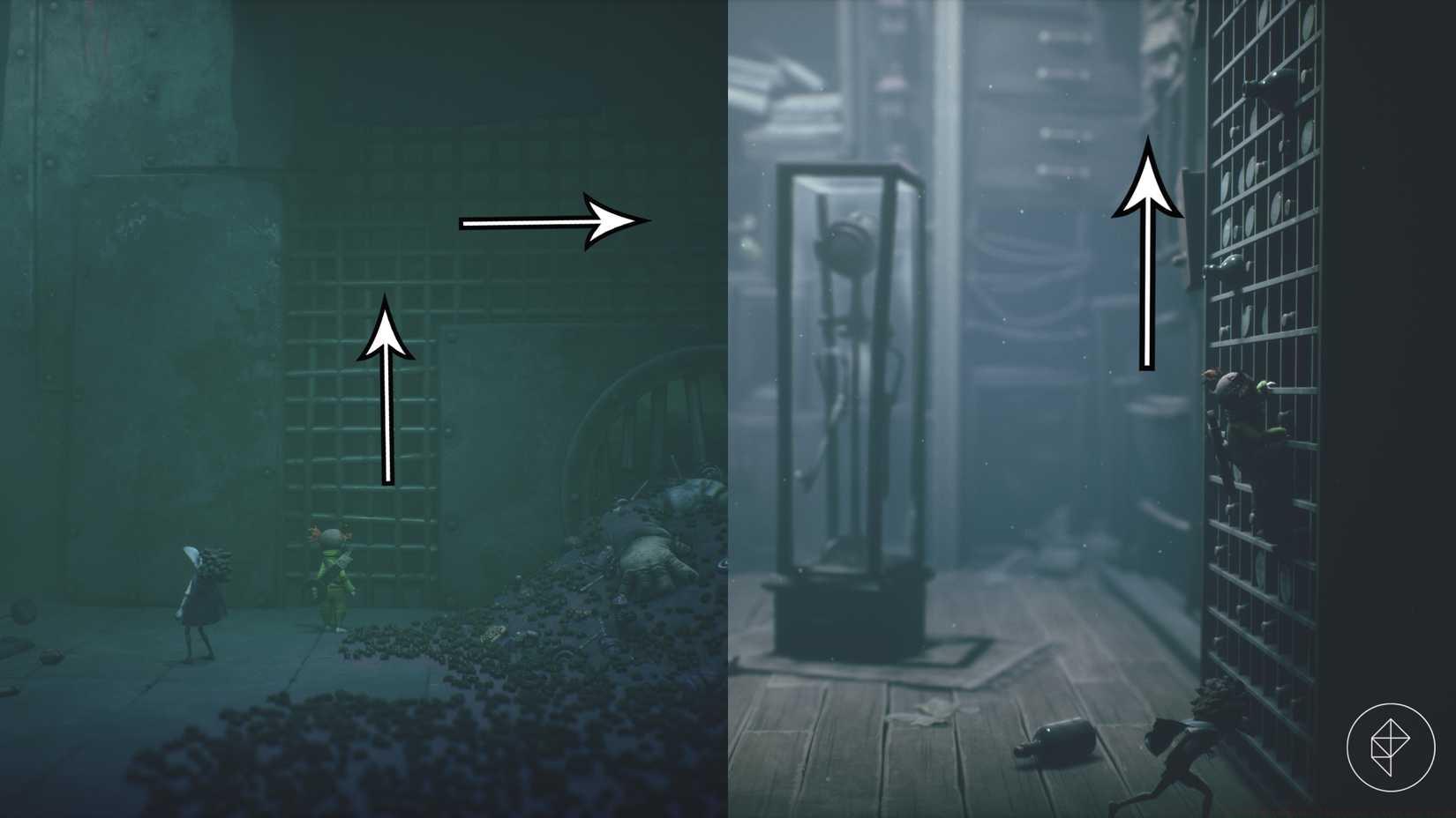 Climbable walls in Little Nightmares 3.