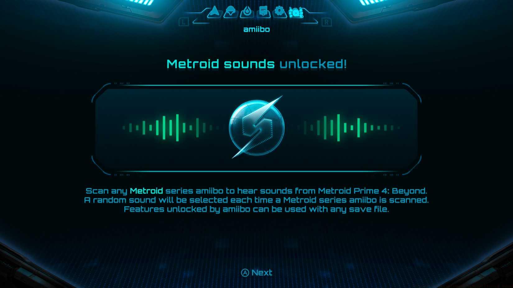 The Metroid sounds screen in Metroid Prime 4