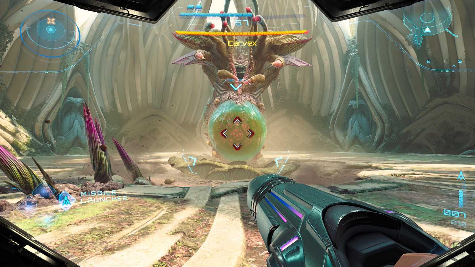 Carvex's exposed core in Metroid Prime 4