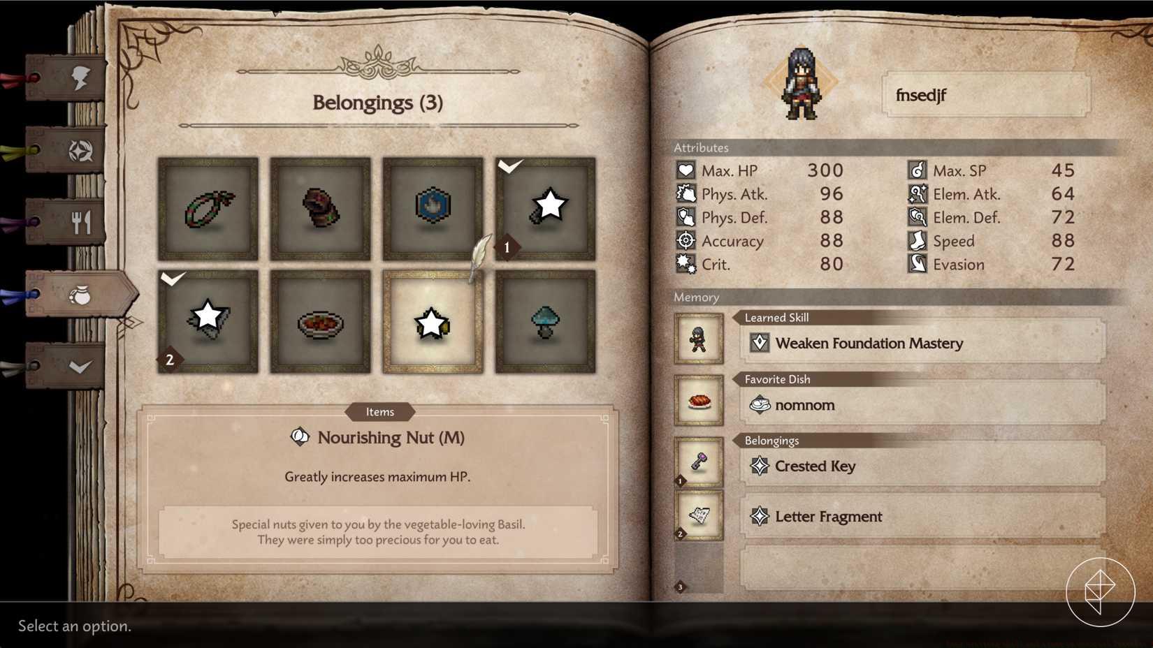 The belonging choice in Octopath Traveler 0.