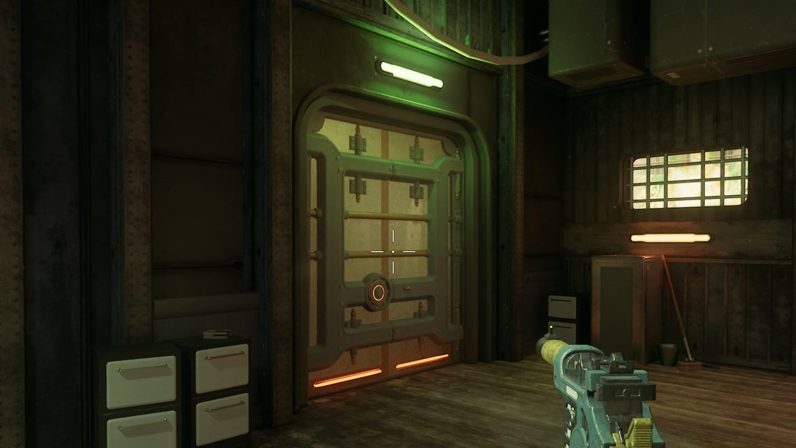 The locked armory in Outer Worlds 2's Fairfield Jail