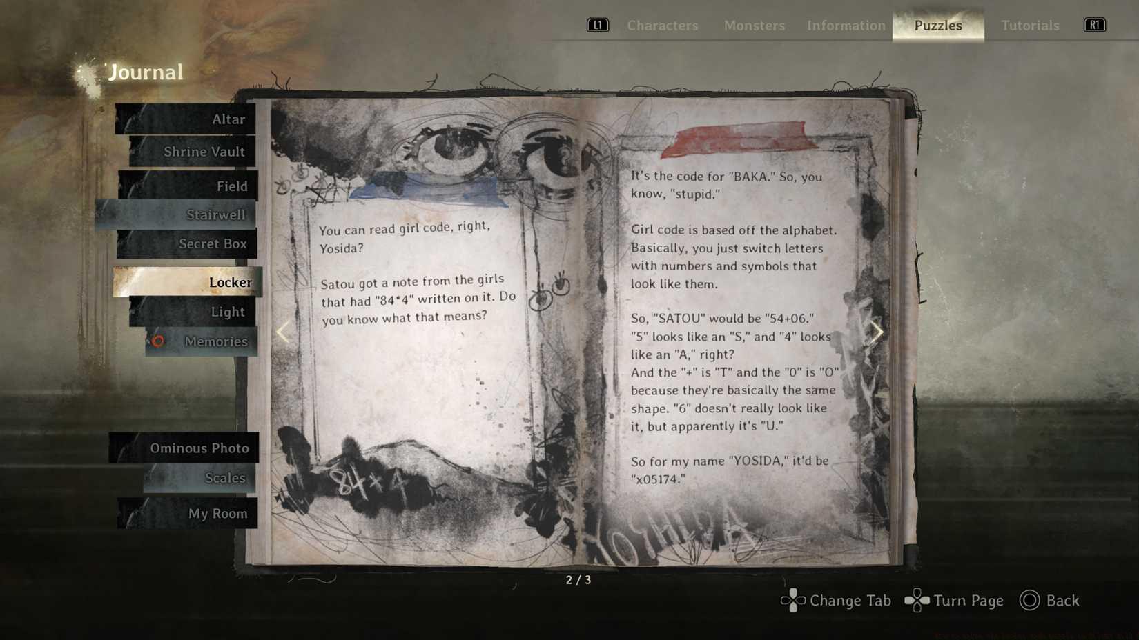 The girl code locker explainer in Silent Hill f