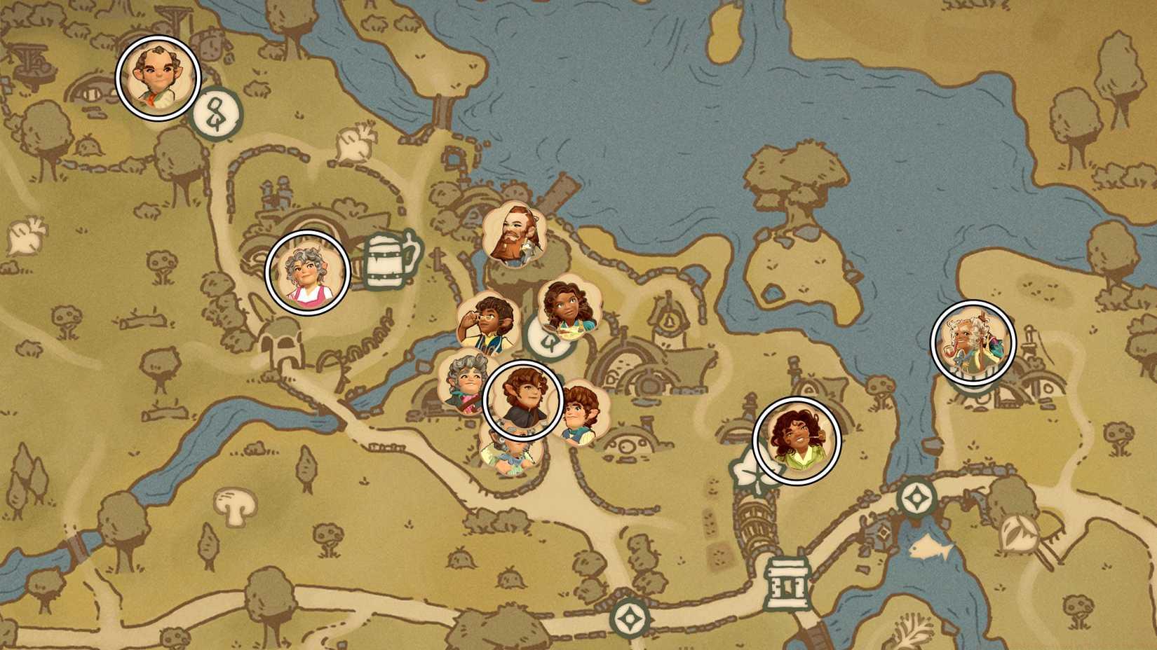 All townsfolk locations in Tales of the Shire