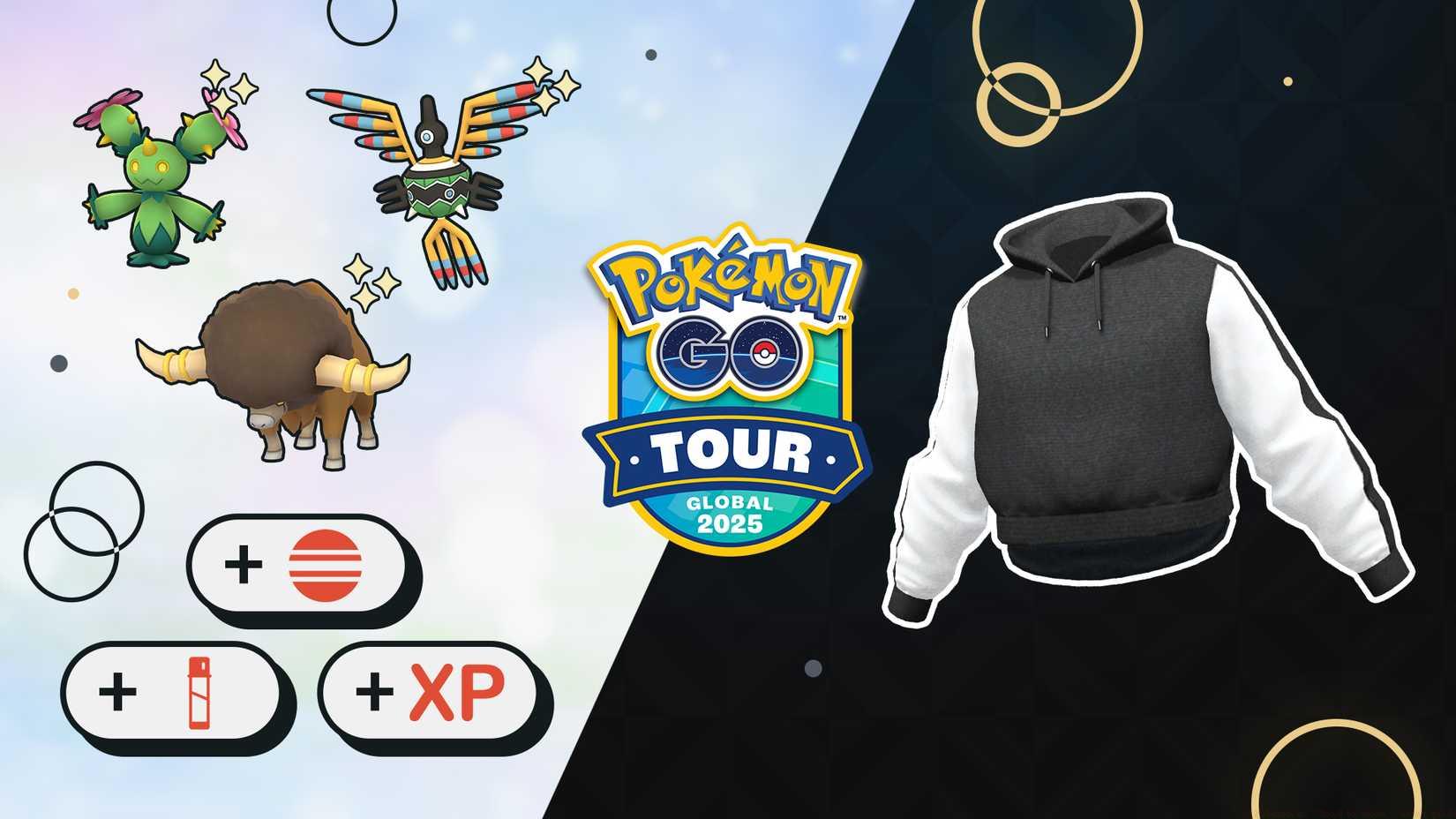 A determined Pikachu in a varsity jacket in Pokémon Go