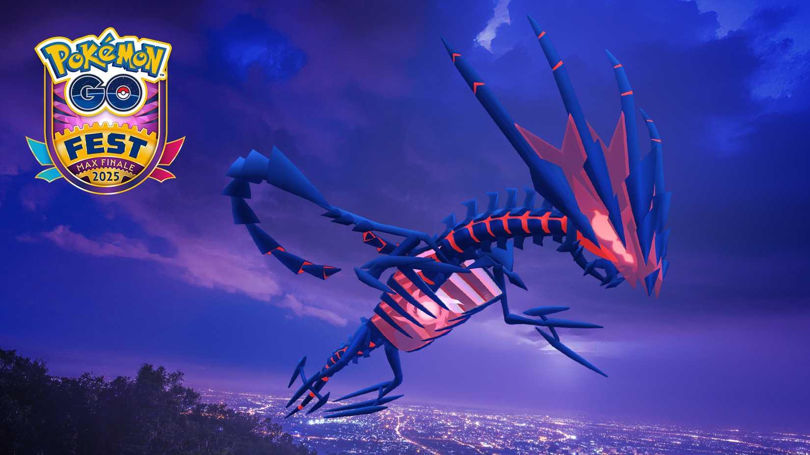 Sudowoodo in holiday attire with Charjabug in a ribbon in Pokémon Go