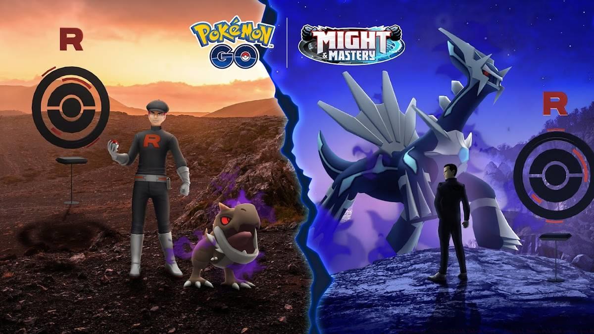 A Team Rocket grunt and Giovanni with shadow Pokémon in Pokémon Go