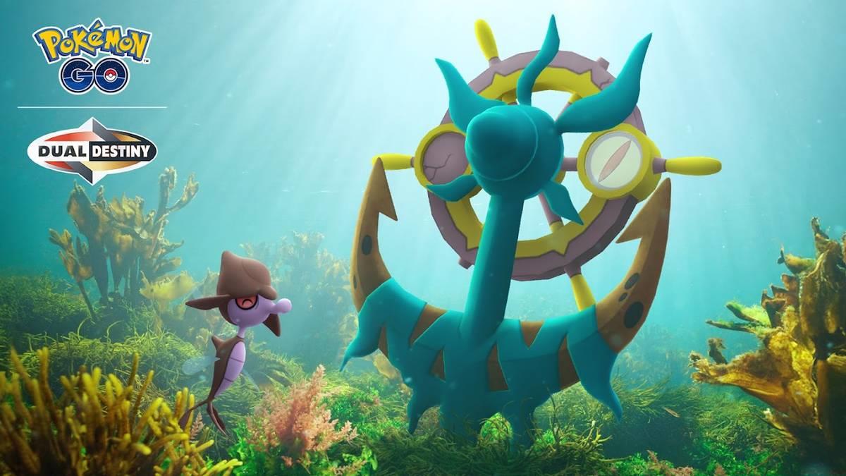 Dhelmise and Skrelp in the ocean in Pokémon Go