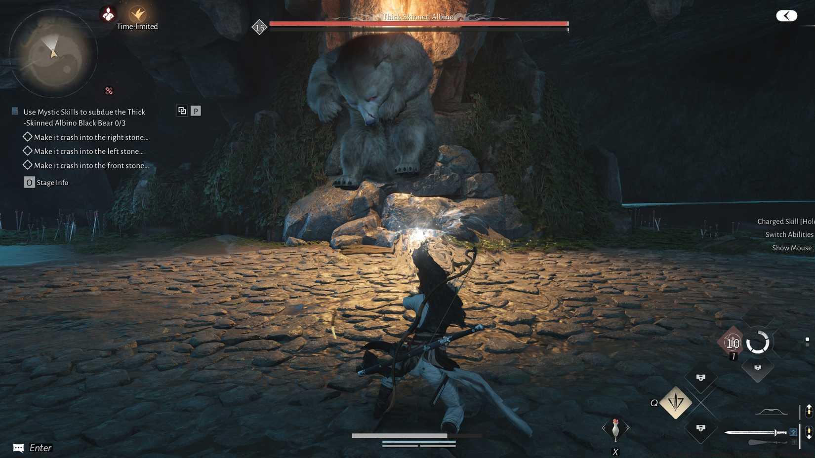 The fight against the bear using Tai Chi in the Cries in the Distance quest in Where Winds Meet.