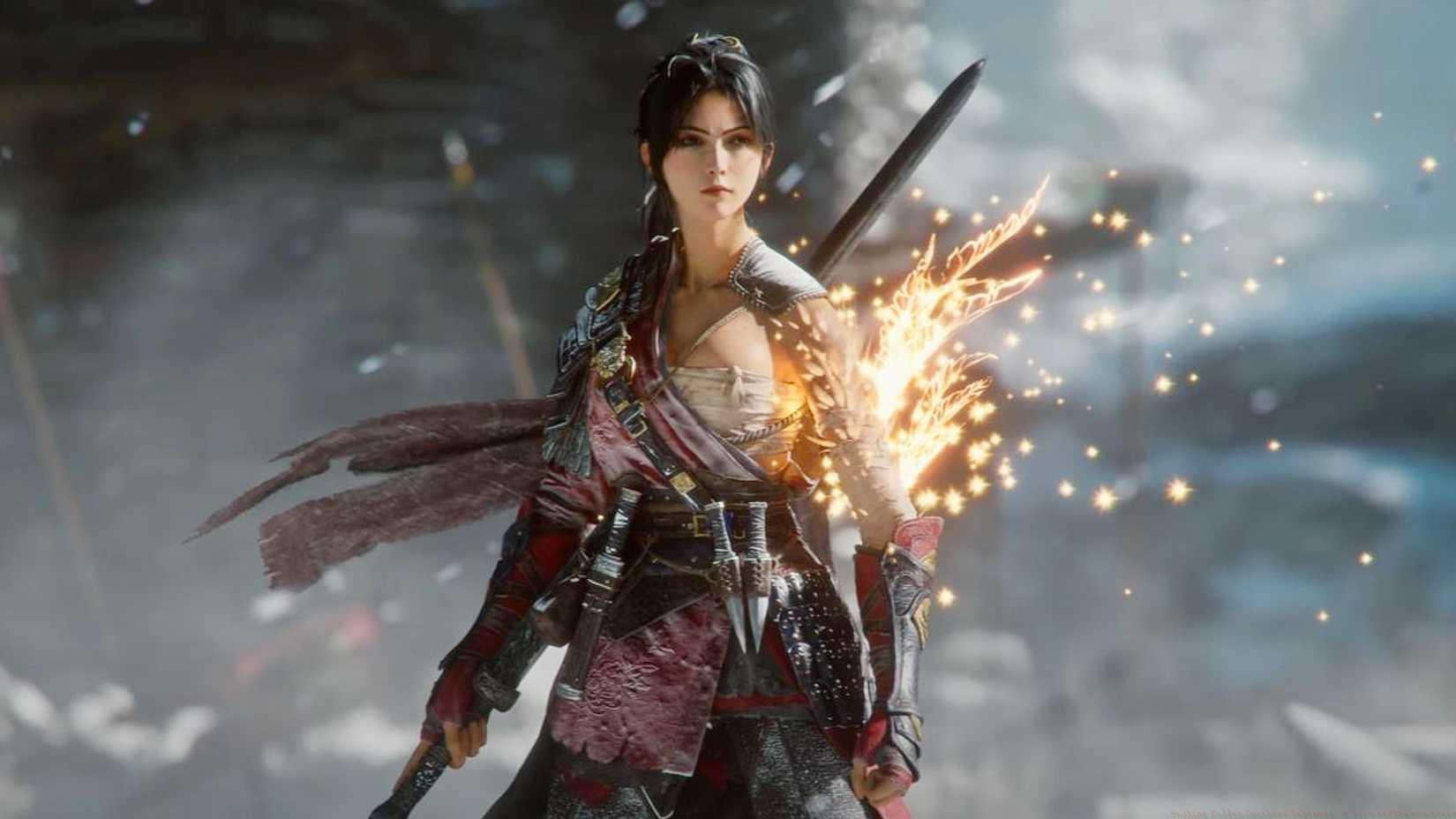 Wuchang Fallen Feathers gameplay showing woman aura farming.